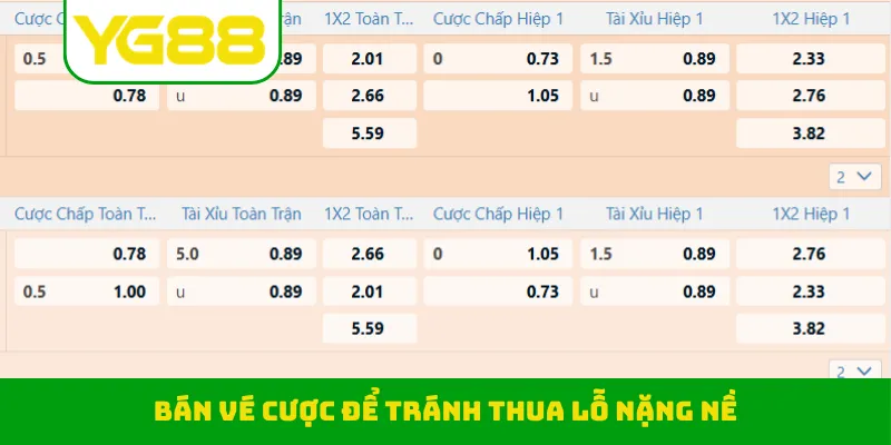 Bán vé cược để tránh thua lỗ nặng nề