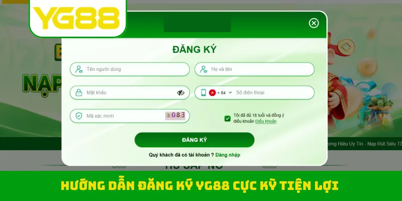 Hướng dẫn đăng ký YG88 cực kỳ tiện lợi
