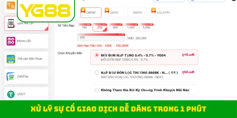 Xử lý sự cố giao dịch dễ dàng trong 1 phút